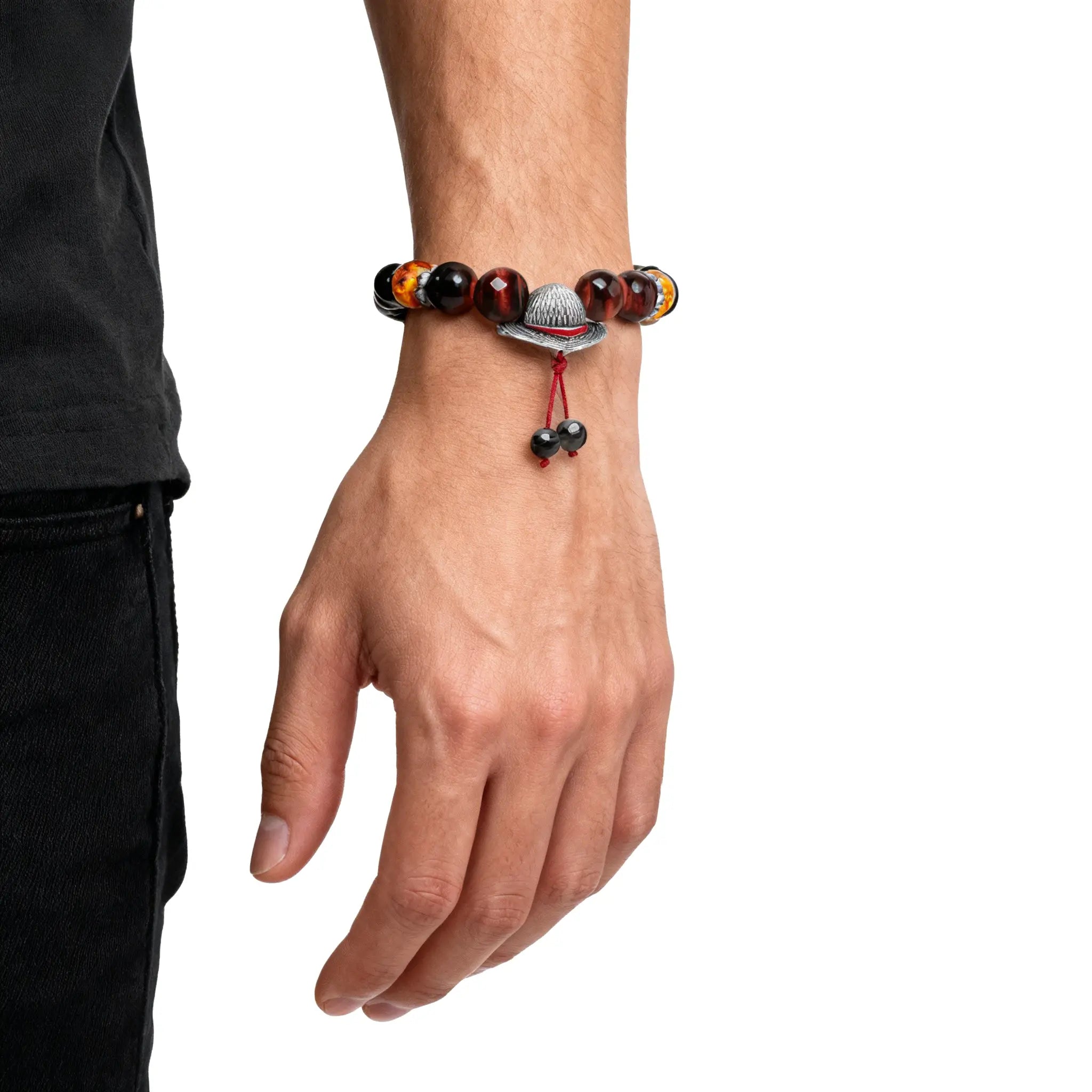 Anime Pirates Fan Jewelry Unisex Accessory Straw Hat Beaded Bracelet with Unique Beads and Charms Featuring Vibrant Colors and Detailed Charms