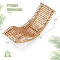 COSTWAY Outdoor Chaise Lounge Chair, Acacia Wood Rocking Sunbed with Slatted Backrest and Seat, Wooden Loveseat Rocker for Patio, Garden and Poolside-Mother'S Day Gift