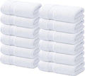 Luxury Wash Cloths for Showering [13X13] – 100% Cotton Washcloths [Pack of 12], Soft and Absorbent Face Towels for Bathroom Wash Clothes, Gym, and Spa (Brilliant White)