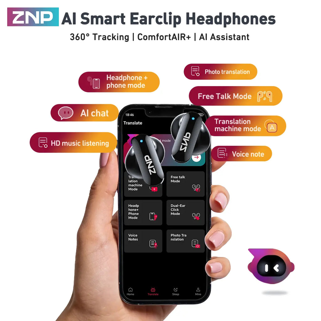 ZNP N03 TWS Bluetooth Earbuds, Bluetooth 6.0, LED Smart Touch Control, Lightweight In-Ear Design, IPX5 Waterproof, Suitable for Gaming, Office Work, Sports, Studying, and Voice Calls, Built-In Microphone
