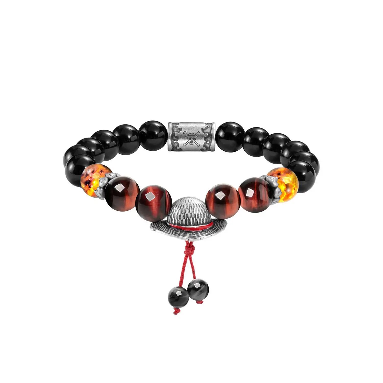 Anime Pirates Fan Jewelry Unisex Accessory Straw Hat Beaded Bracelet with Unique Beads and Charms Featuring Vibrant Colors and Detailed Charms