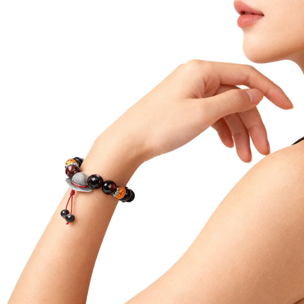 Anime Pirates Fan Jewelry Unisex Accessory Straw Hat Beaded Bracelet with Unique Beads and Charms Featuring Vibrant Colors and Detailed Charms