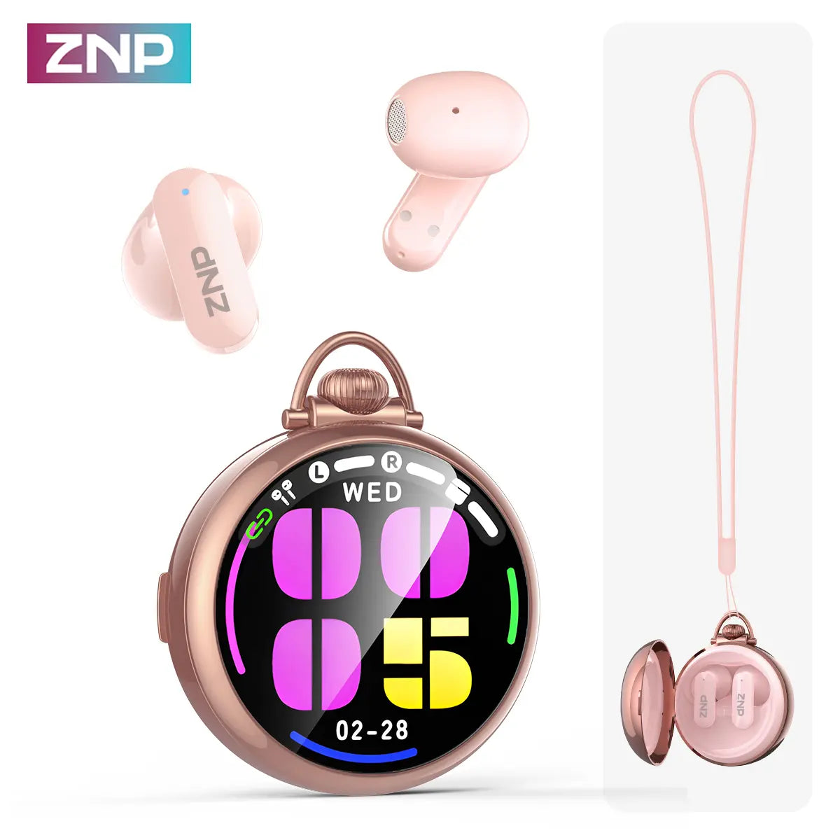ZNP N03 TWS Bluetooth Earbuds, Bluetooth 6.0, LED Smart Touch Control, Lightweight In-Ear Design, IPX5 Waterproof, Suitable for Gaming, Office Work, Sports, Studying, and Voice Calls, Built-In Microphone
