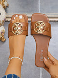 Fashion Trend Candy Color Women'S Flat Sandals, Plain PU Leather Design, Ideal Beachwear Footwear, Comfortable Rubber Sole