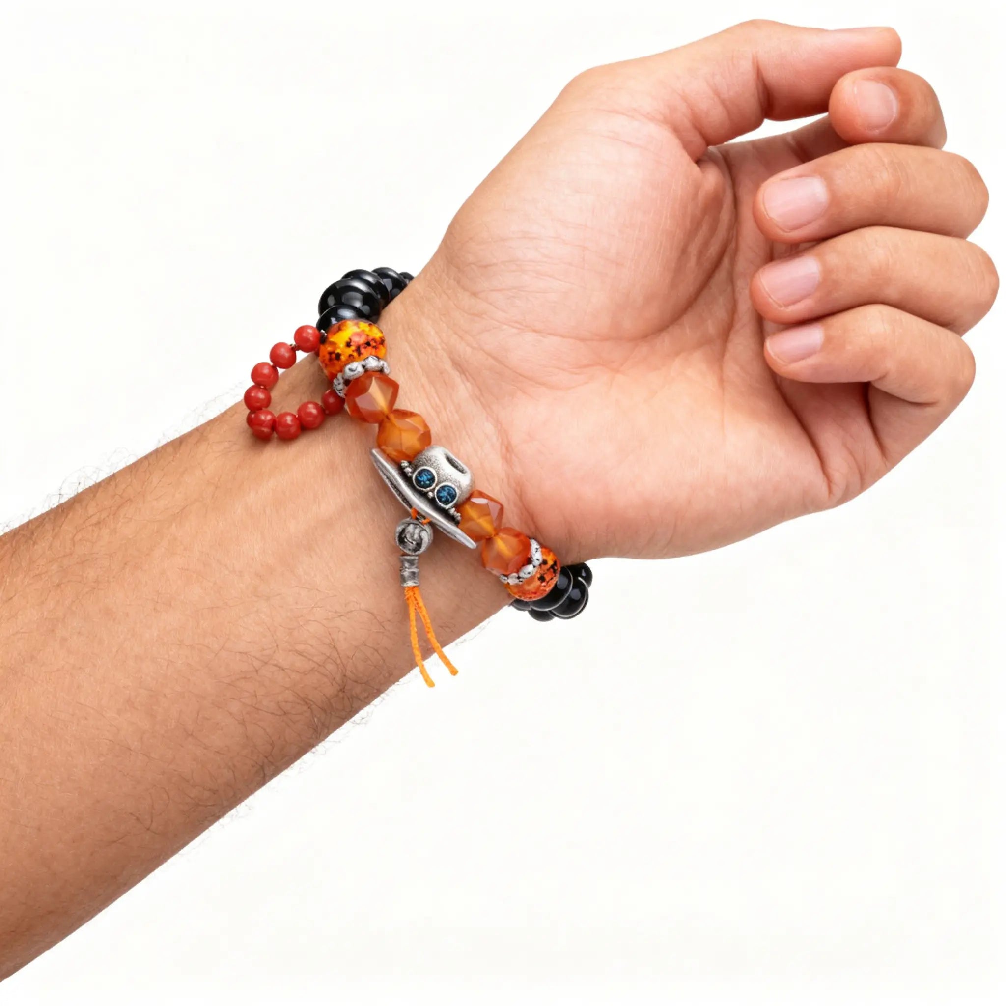 Anime Pirates Fan Jewelry Unisex Accessory Straw Hat Beaded Bracelet with Unique Beads and Charms Featuring Vibrant Colors and Detailed Charms