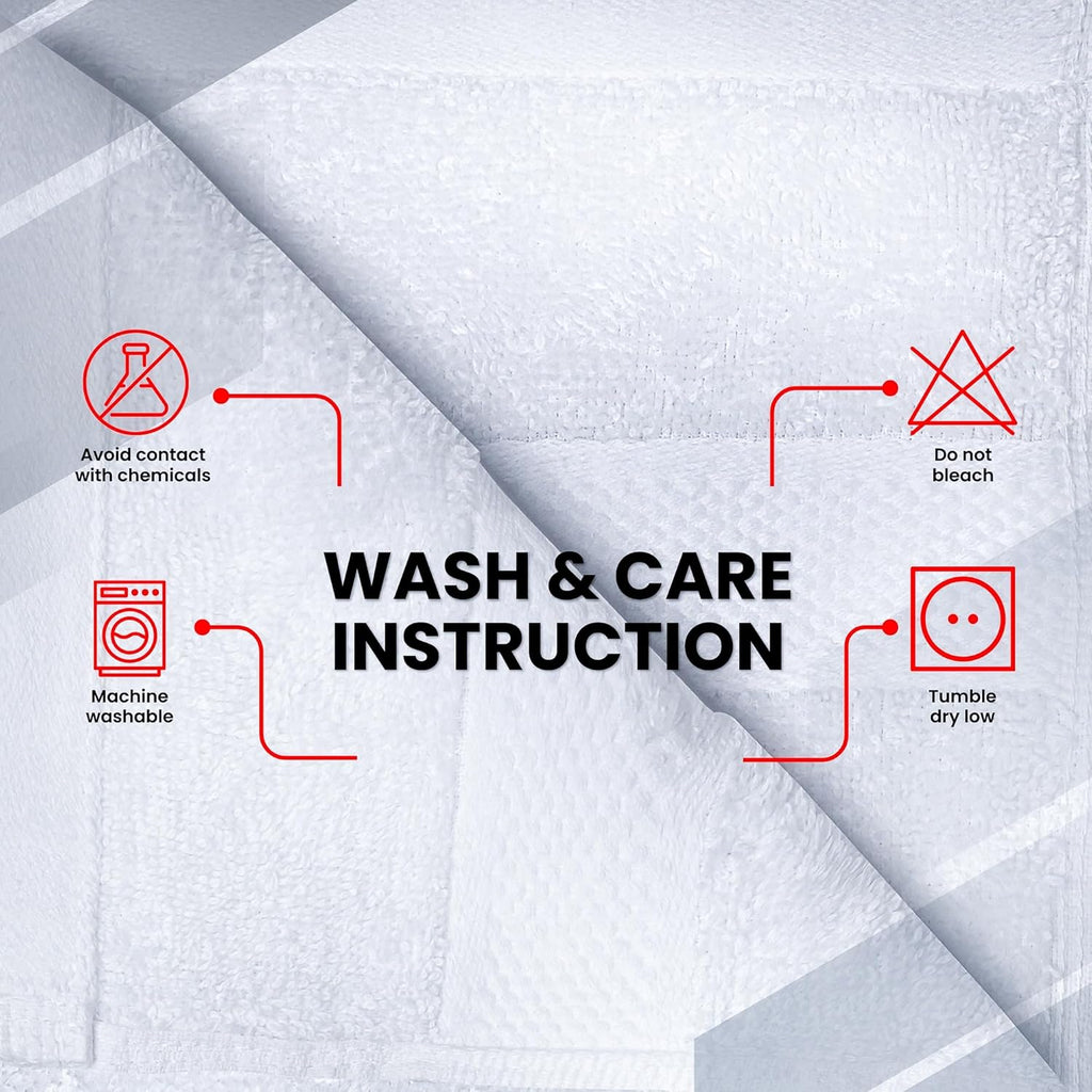 Luxury Wash Cloths for Showering [13X13] – 100% Cotton Washcloths [Pack of 12], Soft and Absorbent Face Towels for Bathroom Wash Clothes, Gym, and Spa (Brilliant White)