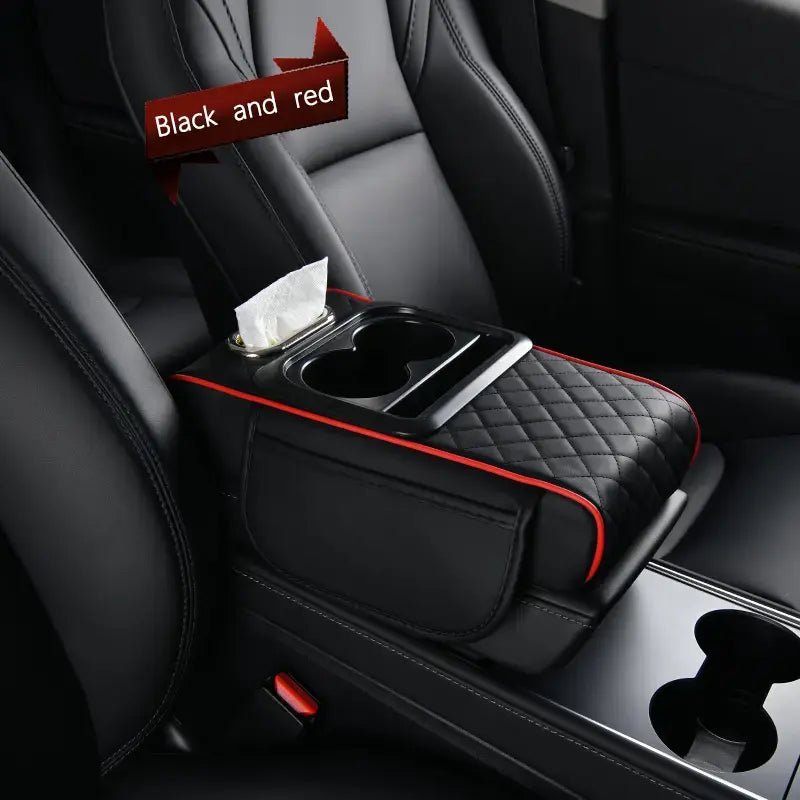 Car Interior Accessories Armrest Box Storage Bag for Storage and Organization of Universal Car Interior Accessories, Cup Holder and Mobile Phone Storage Cabinet for Long-Distance Driving Travel, Car Center Console Armrest Pad, Multi-Function Storage Bag