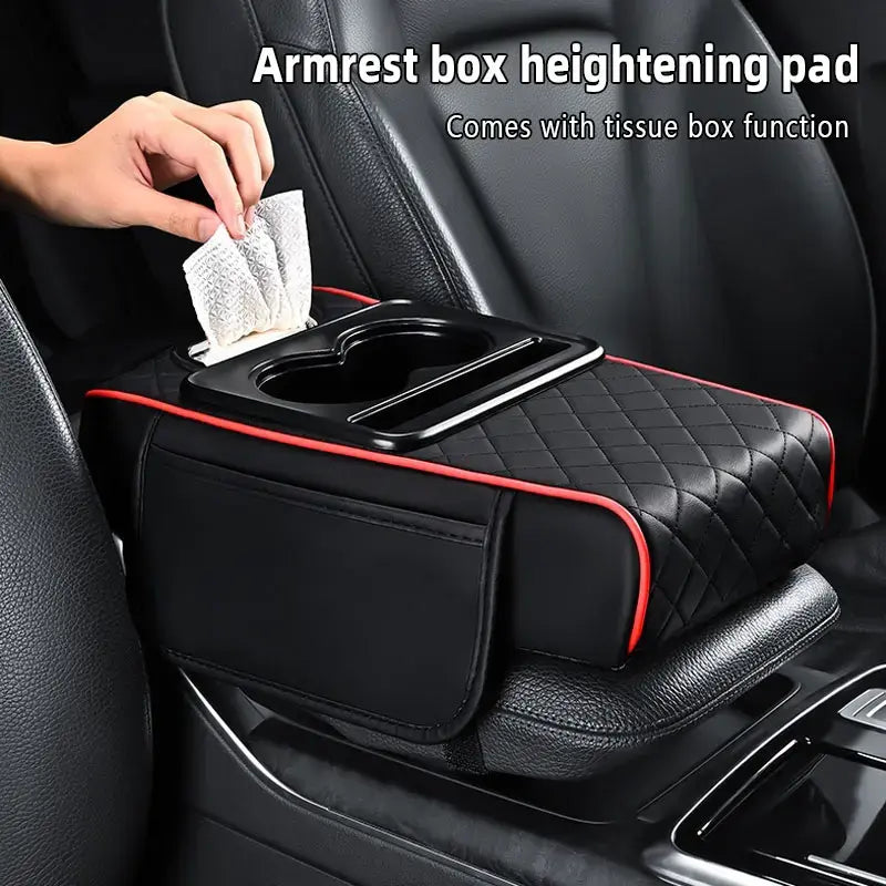 Car Interior Accessories Armrest Box Storage Bag for Storage and Organization of Universal Car Interior Accessories, Cup Holder and Mobile Phone Storage Cabinet for Long-Distance Driving Travel, Car Center Console Armrest Pad, Multi-Function Storage Bag