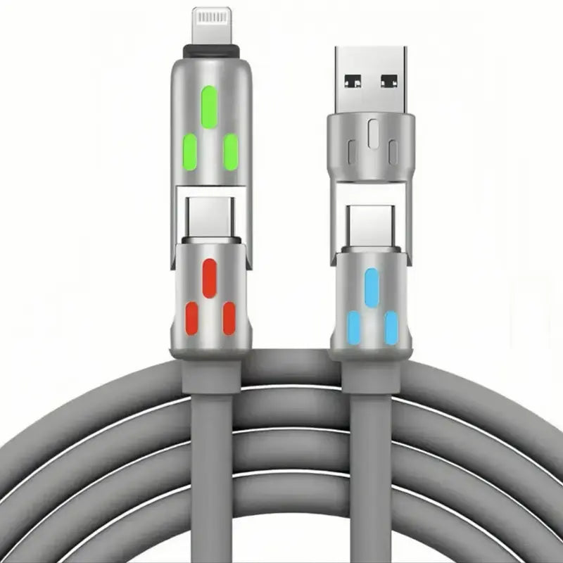 240W Ultra-Fast Charging Cable - High-Speed USB Charger for Iphone 15/16, Ipad Pro, Samsung & More - Travel-Friendly, Compact Design, Multi-Charging Solution