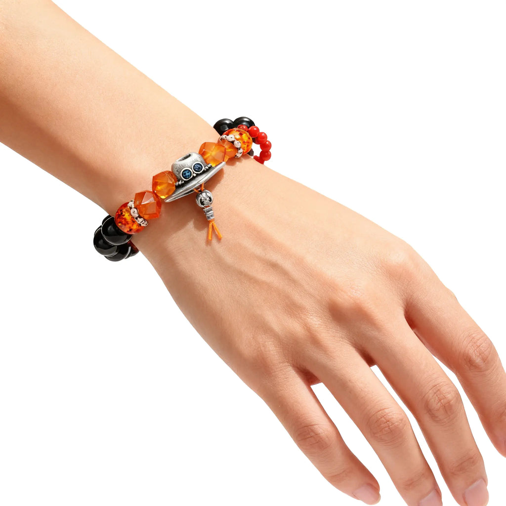 Anime Pirates Fan Jewelry Unisex Accessory Straw Hat Beaded Bracelet with Unique Beads and Charms Featuring Vibrant Colors and Detailed Charms